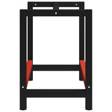 Work Bench Frame Metal 80x57x79 cm Black and Red - Side View