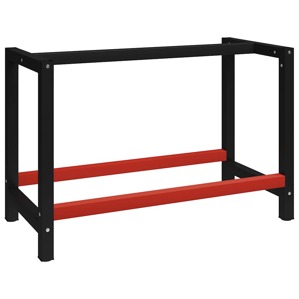 Work Bench Frame Metal 120x57x79 cm Black and Red