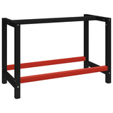 Work Bench Frame Metal 120x57x79 cm Black and Red