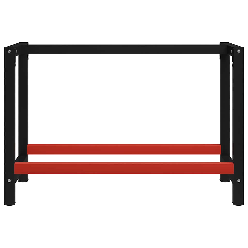 Work Bench Frame Metal 120x57x79 cm Black and Red