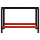 Work Bench Frame Metal 120x57x79 cm Black and Red - Front View