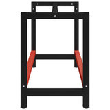 Work Bench Frame Metal 120x57x79 cm Black and Red