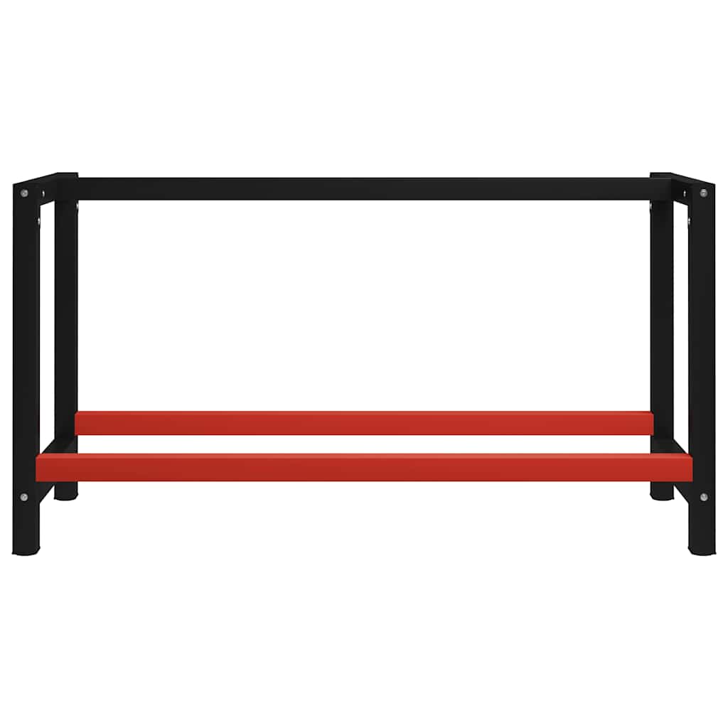 Work Bench Frame Metal 150x57x79 cm Black and Red