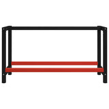 Work Bench Frame Metal 150x57x79 cm Black and Red - Front View