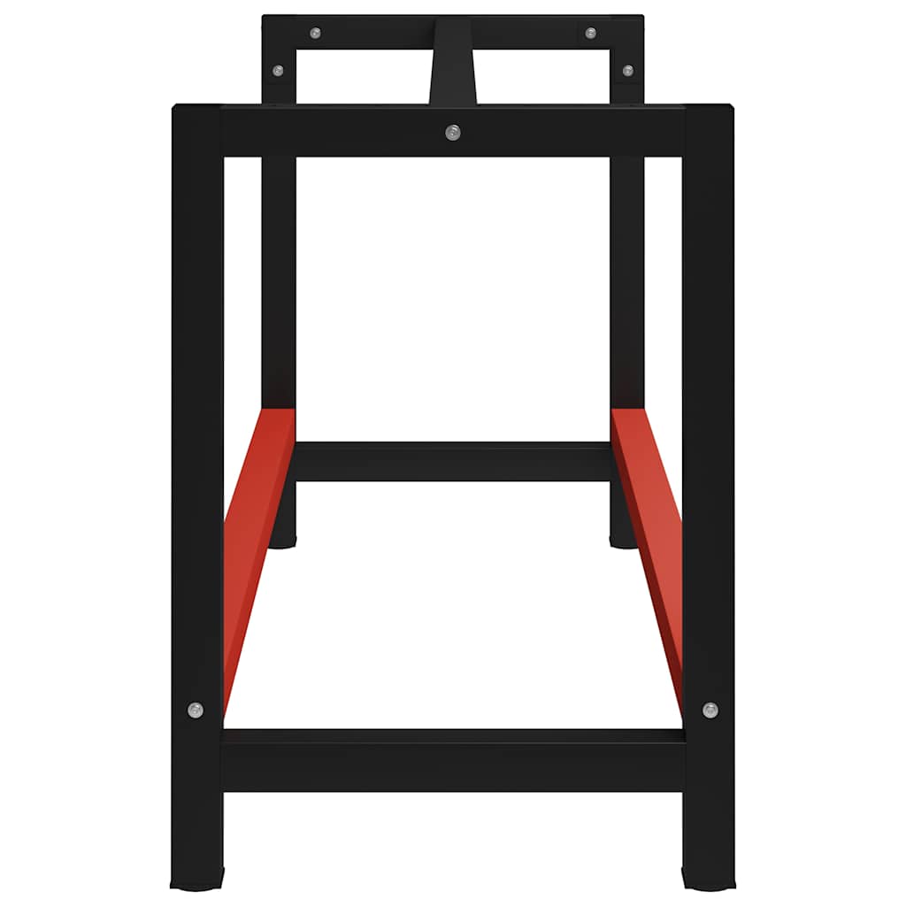 Work Bench Frame Metal 150x57x79 cm Black and Red