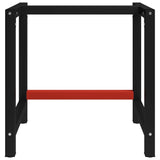 Work Bench Frame Metal 80x57x79 cm Black and Red