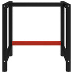 Work Bench Frame Metal 80x57x79 cm Black and Red