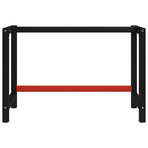 Work Bench Frame Metal 120x57x79 cm Black and Red