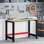 Work Bench Frame Metal 120x57x79 cm Black and Red