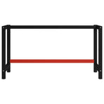 Work Bench Frame Metal 150x57x79 cm Black and Red