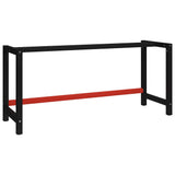 Work Bench Frame Metal 175x57x79 cm Black and Red