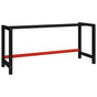 Work Bench Frame Metal 175x57x79 cm Black and Red