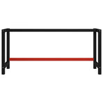 Work Bench Frame Metal 175x57x79 cm Black and Red