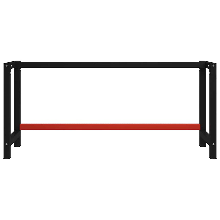 Work Bench Frame Metal 175x57x79 cm Black and Red