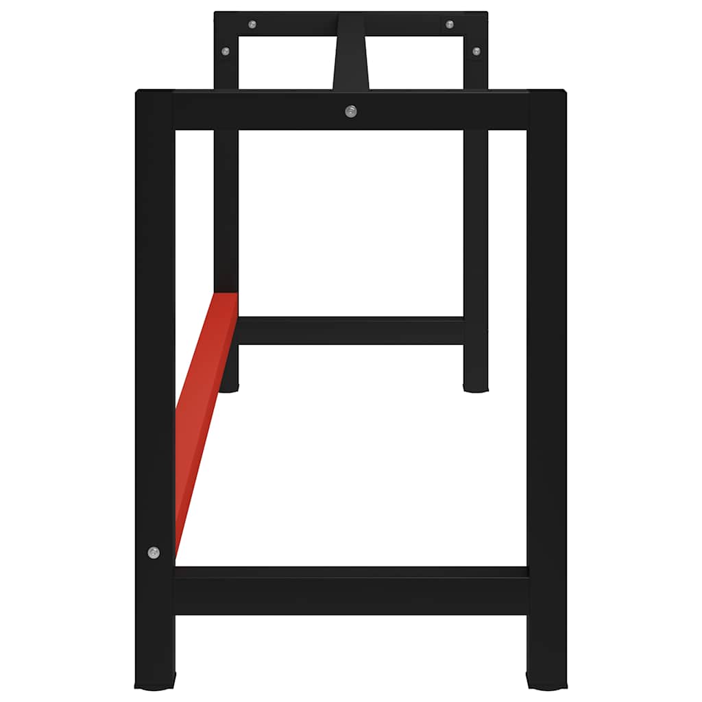 Work Bench Frame Metal 175x57x79 cm Black and Red