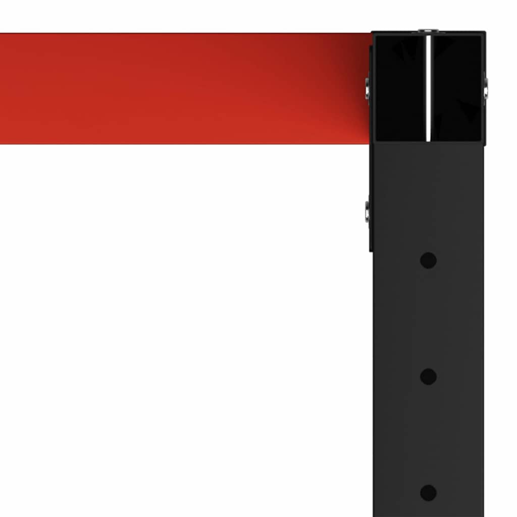 Work Bench Frame Metal 175x57x79 cm Black and Red