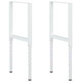 Adjustable Work Bench Frames 2 pcs Metal 55x(69-95.5) cm Grey - Front View