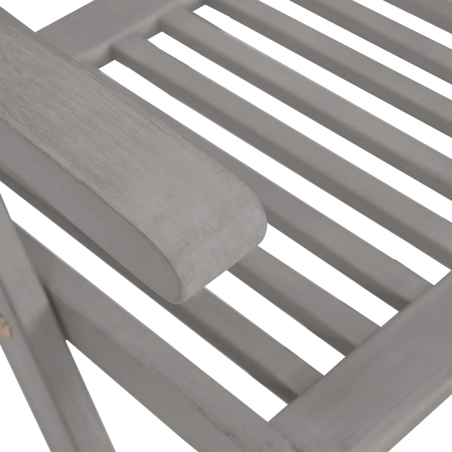 Garden Reclining Chairs 3 pcs Grey Solid Wood Acacia