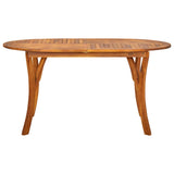 Garden Table 150x90x75 cm Solid Acacia Wood - Front View
