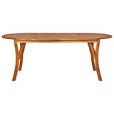 Garden Table 201x100x75 cm Solid Acacia Wood - Front View