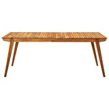 Garden Table 201.5x100x75 cm Solid Acacia Wood - Front View