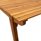 Garden Table 201.5x100x75 cm Solid Acacia Wood - Rear View