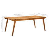 Garden Table 201.5x100x75 cm Solid Acacia Wood - Close-Up Angle