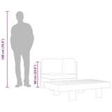 2 Piece Garden Lounge Set with Dark Grey Cushions Acacia Wood - Close-Up Angle