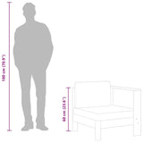 Middle Sofa with 1 Armrest Cream White Solid Acacia Wood - Close-Up Angle