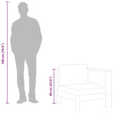 Middle Sofa with 1 Armrest Dark Grey Solid Acacia Wood - Close-Up Angle