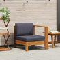 Middle Sofa with 1 Armrest Dark Grey Solid Acacia Wood