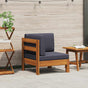 Corner Sofa with Dark Grey Cushions Solid Acacia Wood