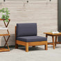 Middle Sofa with Dark Grey Cushions Solid Acacia Wood