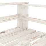 Garden Pallet Armchair Wood White - Top-Down View