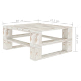 Garden Pallet Table White Wood - Top-Down View