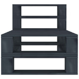 Garden Pallet Middle Sofa Wood Grey - Front View