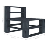 Garden Pallet Middle Sofa Wood Grey - 45-Degree Angle