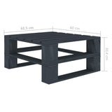 Garden Pallet Tables 2 pcs Grey Wood - 45-Degree Angle