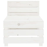 Garden Pallet Sofa White Wood - Front View