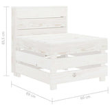 Garden Pallet Sofa White Wood