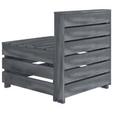 Garden Pallet Sofa Wood Grey - Side View