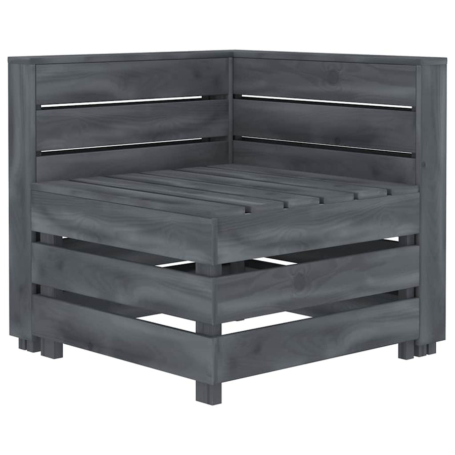 Garden Pallet Corner Sofa Wood Grey