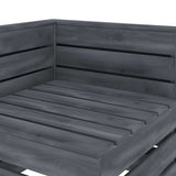 Garden Pallet Corner Sofa Wood Grey - Top-Down View