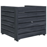 2 Piece Garden Pallet Lounge Set Grey Wood - 45-Degree Angle