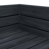 2 Piece Garden Pallet Lounge Set Grey Wood - Rear View