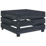 2 Piece Garden Pallet Lounge Set Grey Wood - Close-Up Angle