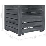 2 Piece Garden Pallet Lounge Set Grey Wood - Extra Image