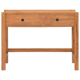 Desk with 2 Drawers 100x40x75 cm Teak Wood - Side View
