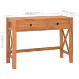 Desk with 2 Drawers 100x40x75 cm Teak Wood - Extra Image