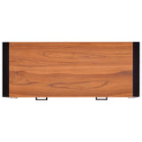 Desk with 2 Drawers 100x40x75 cm Teak Wood - Rear View